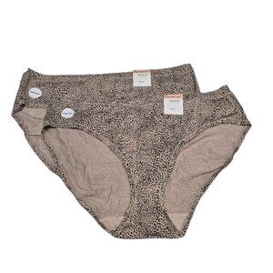 Lot Of 2 Alfani Womens 2X Ultra Soft Bikini Panties Cheetah Print Underwear